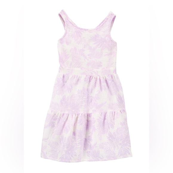 CARTERS NWT sz 7 LAVENDER TROPICAL SUNDRESS - Picture 1 of 9